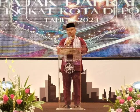 Sekda Depok Supian Suri membuka kegiatan penghargaan pajak daerah. (istimewa)