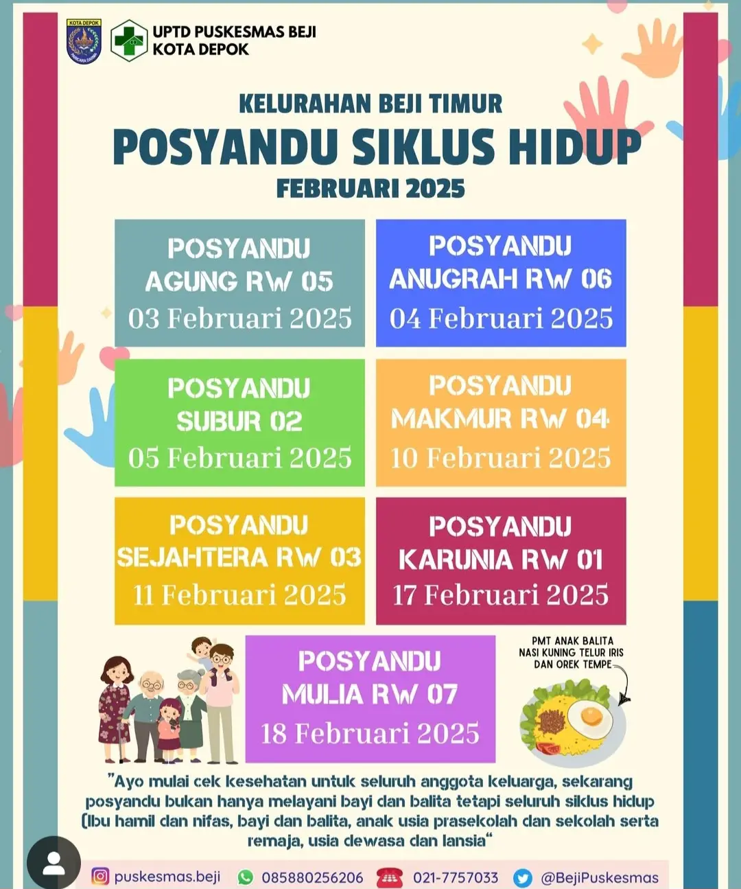 Flyer digital jadwal Posyandu Beji. ( tangkapan layar IG puskesmas beji)