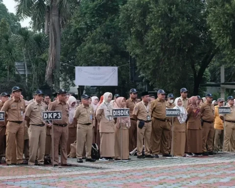 ASN Pemkot Depok saat apel. (Istimewa)