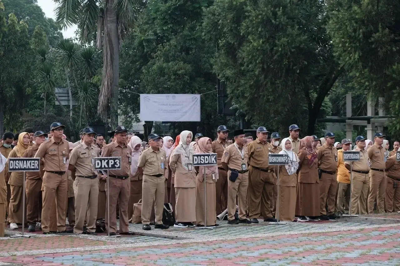 ASN Pemkot Depok saat apel. (Istimewa)