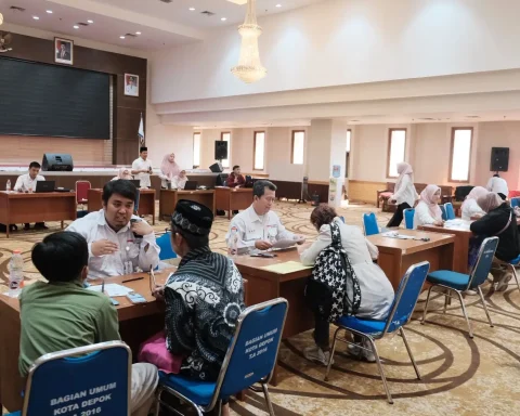 Pendaftaran RSSG hari kedua berlangsung di Aula Lantai 10, Gedung Dibaleka II, Balai Kota Depok.