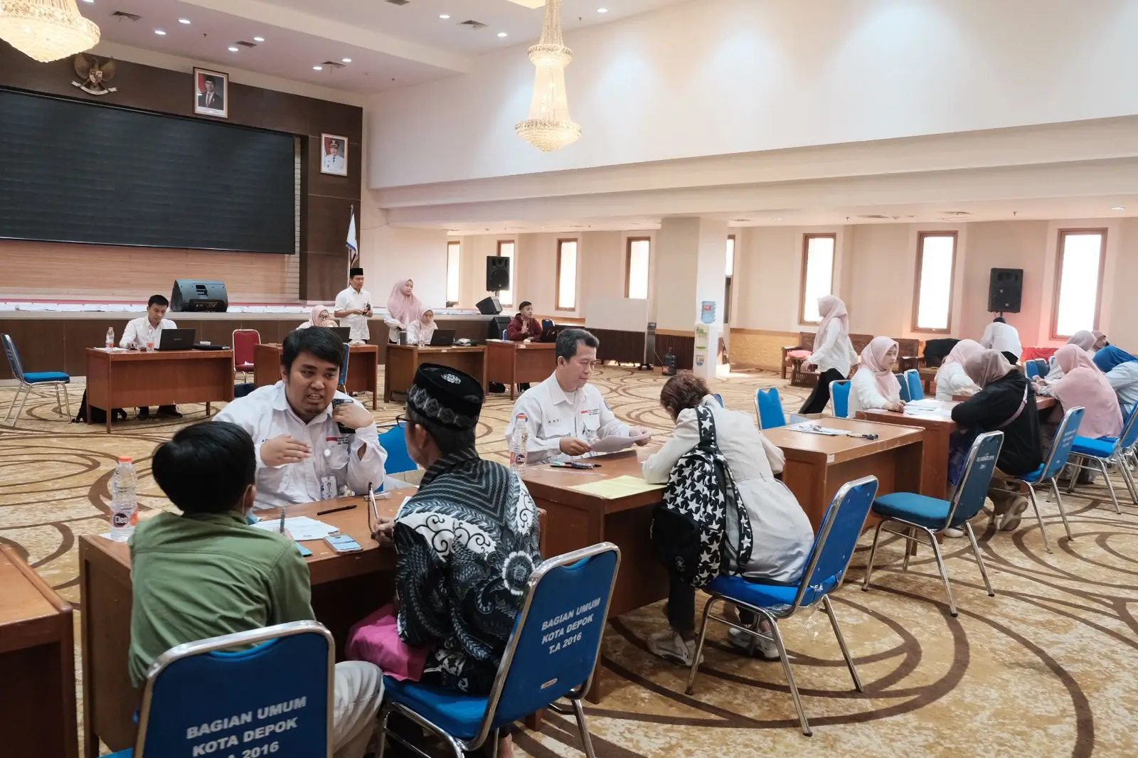 Pendaftaran RSSG hari kedua berlangsung di Aula Lantai 10, Gedung Dibaleka II, Balai Kota Depok.