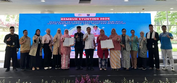 Wakil Wali Kota Depok, Chandra Rahmansyah bersama lintas sektor TPPS, dalam acara Rembuk Stunting 2025, di Felfest UI,.